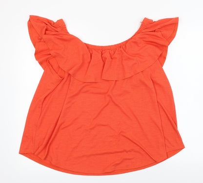 Back view of Roman women’s orange basic t-shirt, size UK 18