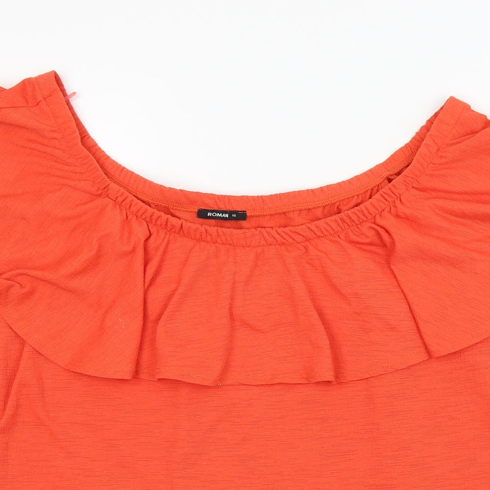 Roman  Womens Orange   Basic T-Shirt Size 18