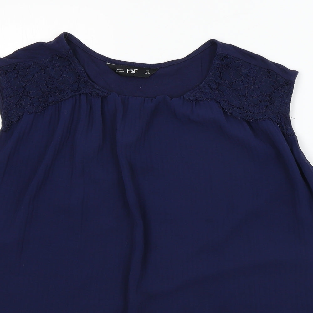 F&F  Womens Blue   Basic Blouse Size 8