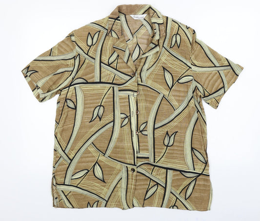 Design essentials  Womens Brown Floral  Basic Button-Up Size 16