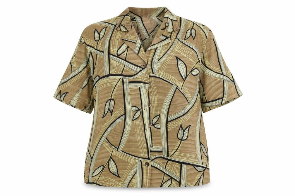 Design essentials  Womens Brown Floral  Basic Button-Up Size 16