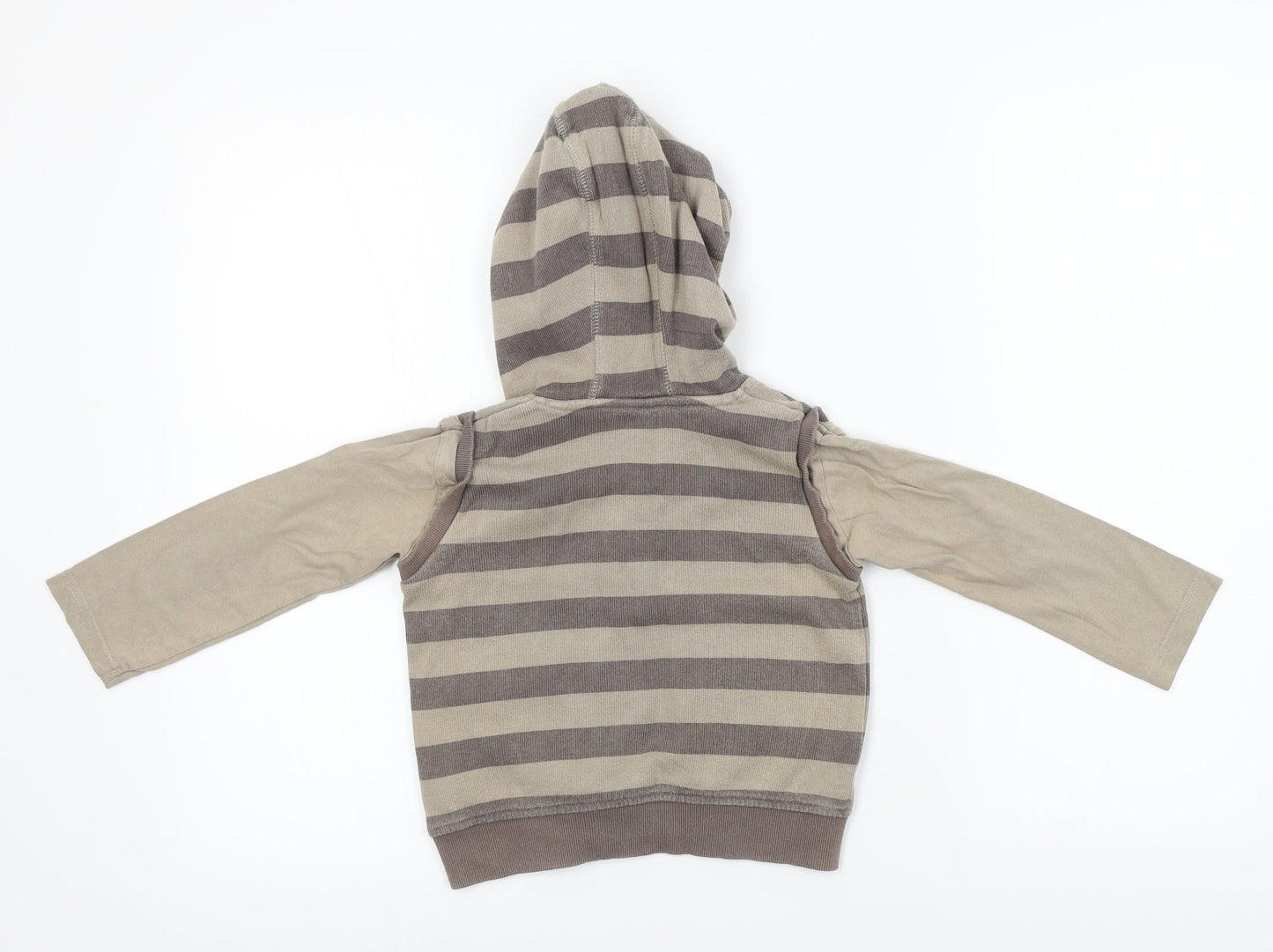 Matalan  Boys Brown Striped  Pullover Hoodie Size 2-3 Years