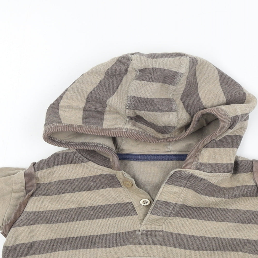 Matalan  Boys Brown Striped  Pullover Hoodie Size 2-3 Years