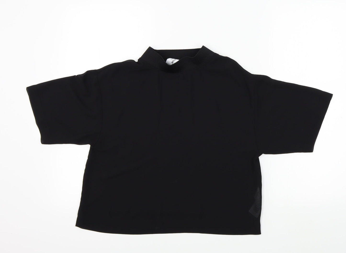 COLLUSION Womens Black   Basic Blouse Size 10  - see through