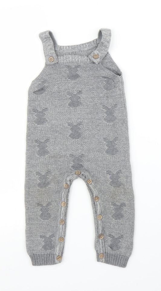 George Boys Grey   Dungaree One-Piece Size 12 Months