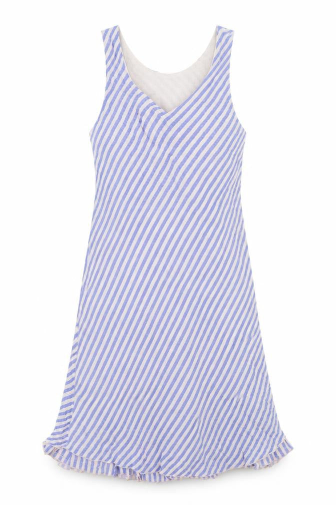 Seven Style Womens Blue Striped  A-Line  Size S