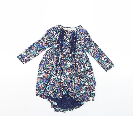 Manta Ray Girls Blue Floral  Fit & Flare  Size 18 Months