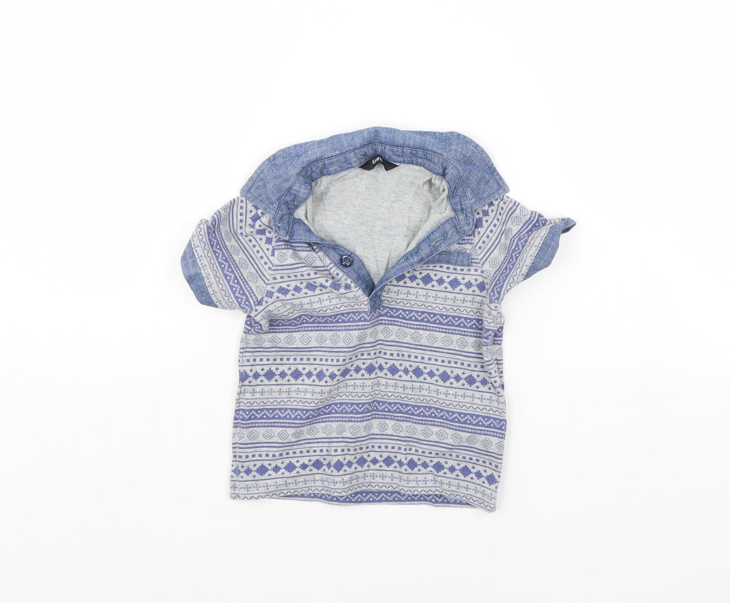 George Boys Blue Striped  Basic Polo Size 12 Months