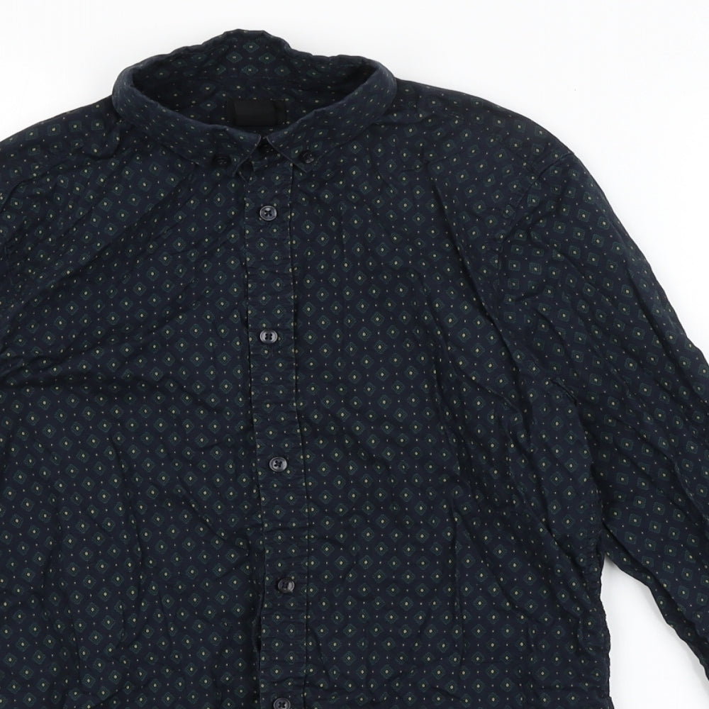 H&M Mens Blue    Button-Up Size XS
