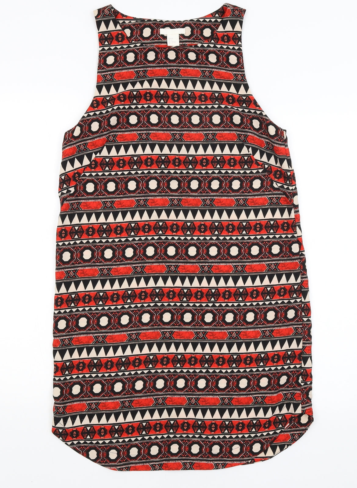 H&M Womens Red Geometric  A-Line  Size 8