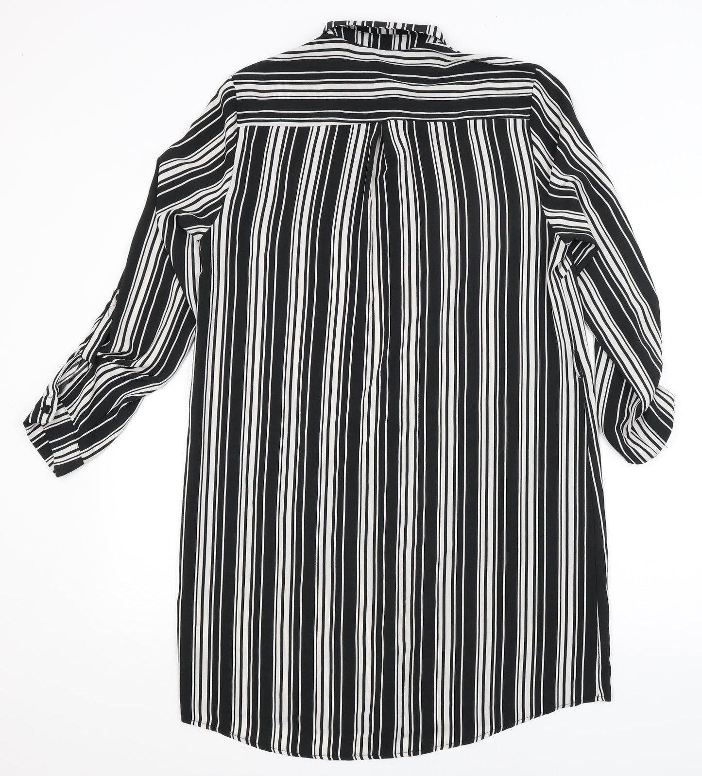 New Look Womens Black Striped  Shirt Dress  Size 10