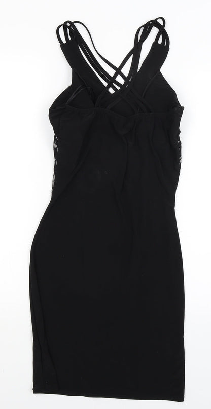 Progress Womens Black Floral  Bodycon  Size 6