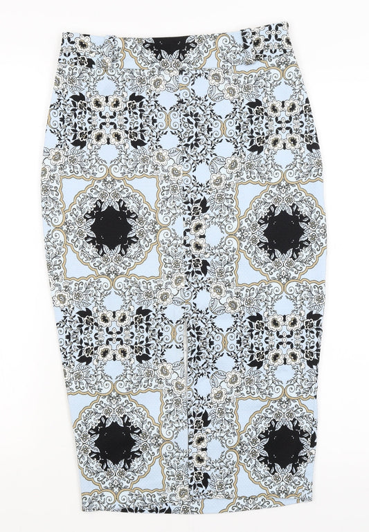River Island Womens Blue Floral  Straight & Pencil Skirt Size 6