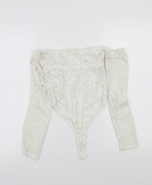 ASOS Womens White   Bodysuit One-Piece Size 12
