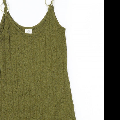 Preloved River Island Womens Green   Basic T-Shirt Size 6 - Detail
