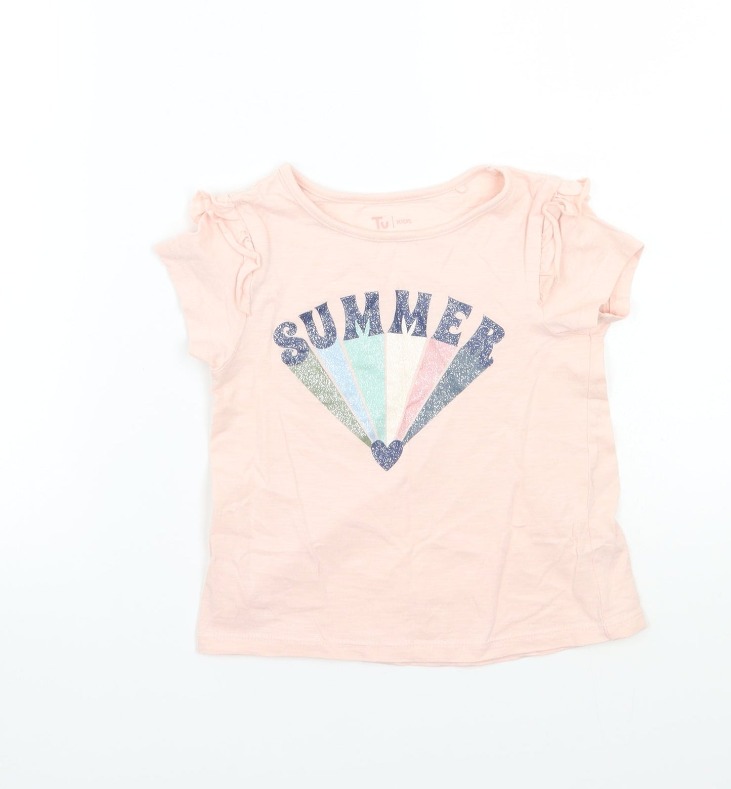 TU Girls Pink   Basic T-Shirt Size 5 Years