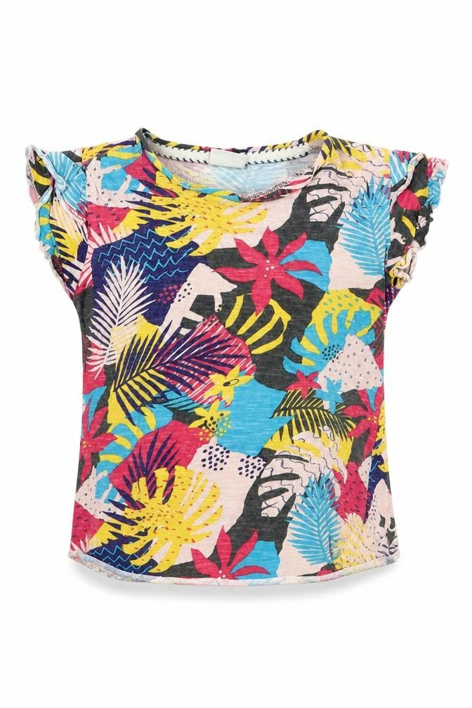 Zara Girls Multicoloured Floral  Basic T-Shirt Size 6 Years