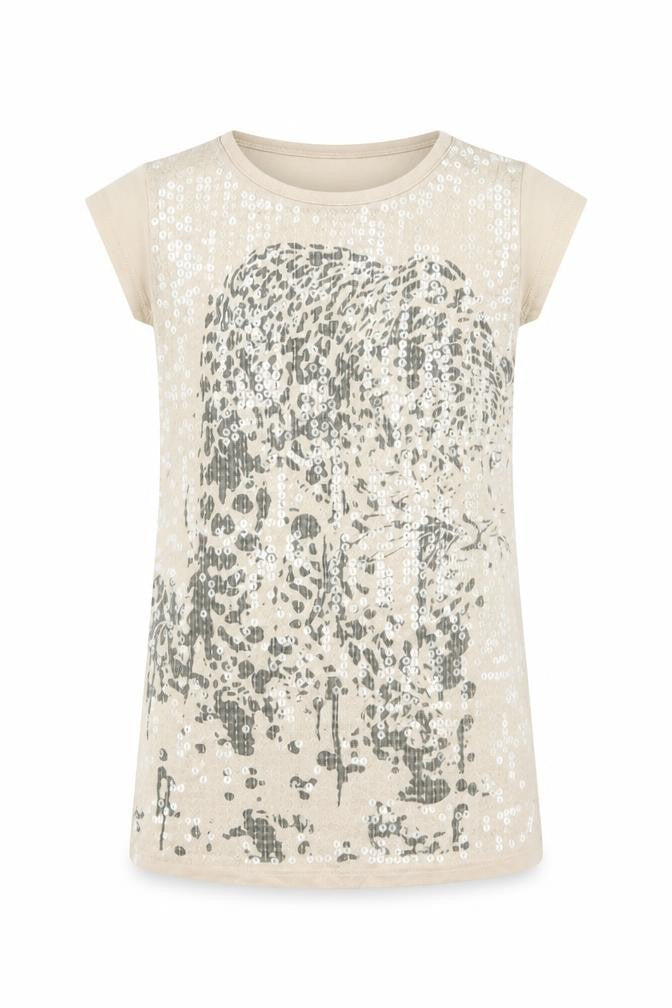 NEXT Girls Beige  Rayon Basic T-Shirt Size 4 Years