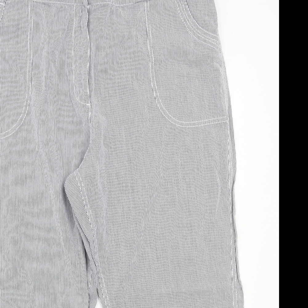 BM Womens White Striped  Trousers  Size 18 L20 in
