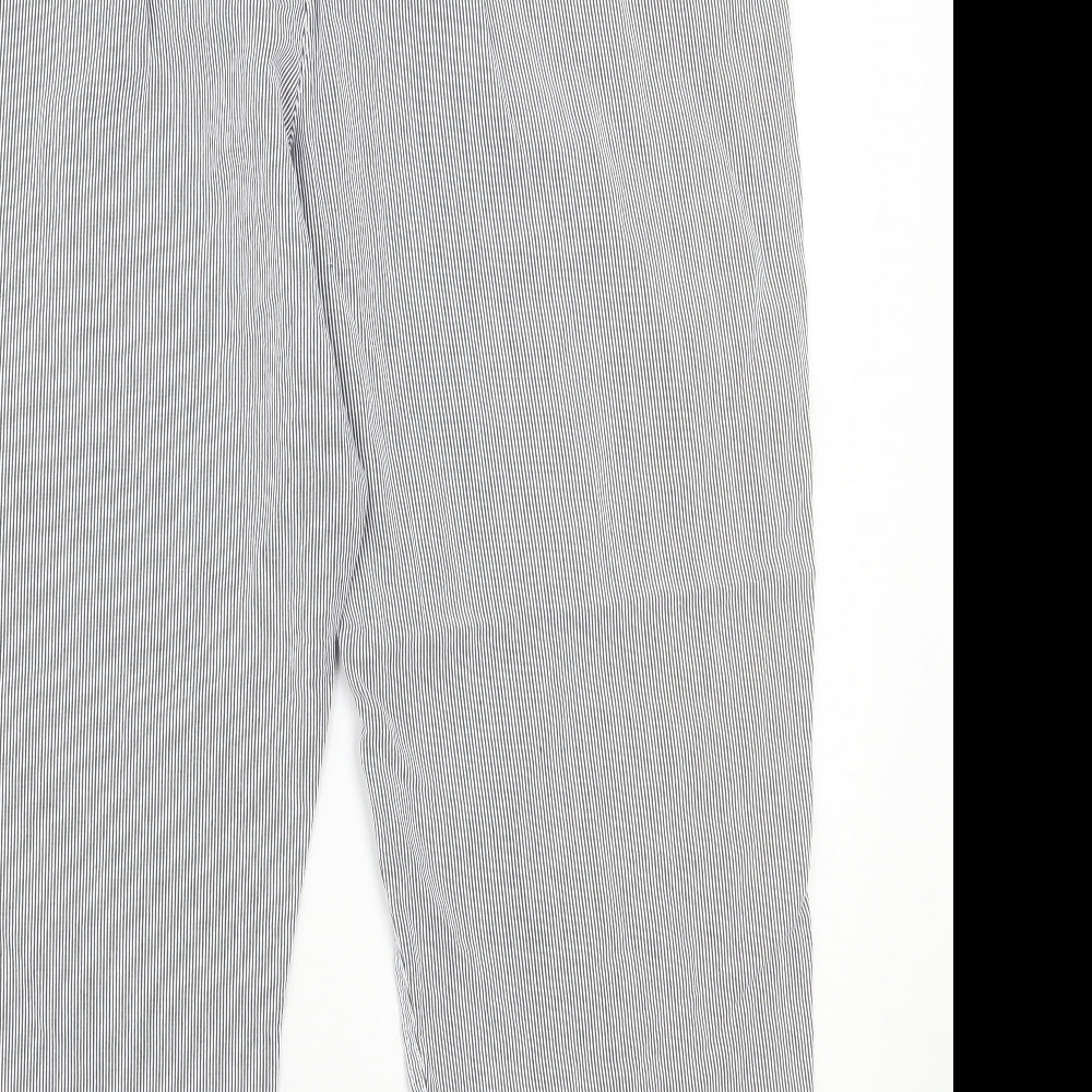 BM Womens White Striped  Trousers  Size 18 L20 in
