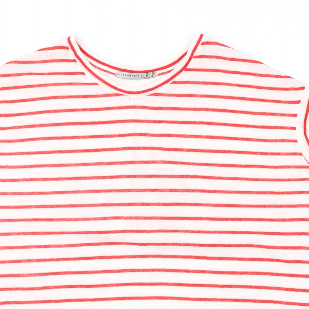 Atmosphere Womens Red Striped  Pullover Jumper Size 10