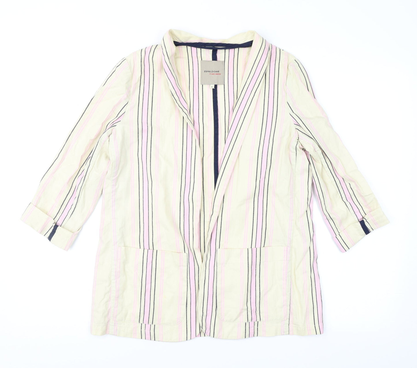 River Island Womens Beige Striped  Jacket  Size 6