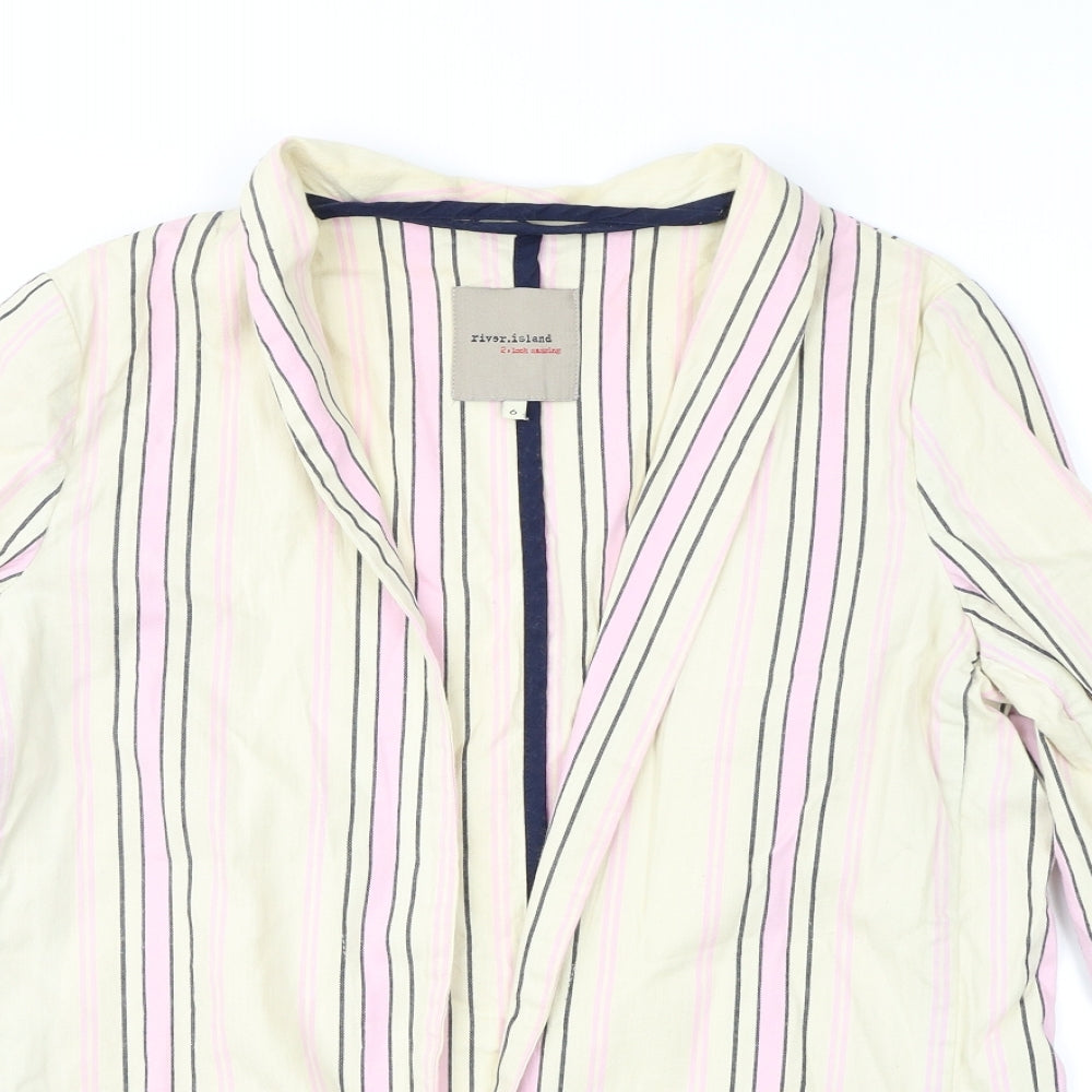 River Island Womens Beige Striped  Jacket  Size 6
