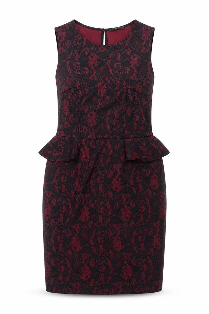 George Womens Red Geometric  Sheath  Size 14