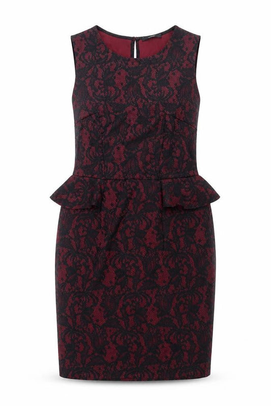 George Womens Red Geometric  Sheath  Size 14