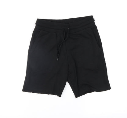 Preloved H&M Girls Black   Sweat Shorts - Front