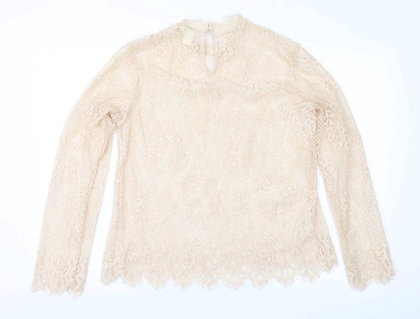 H&M Womens Pink  Lace Basic Blouse Size L