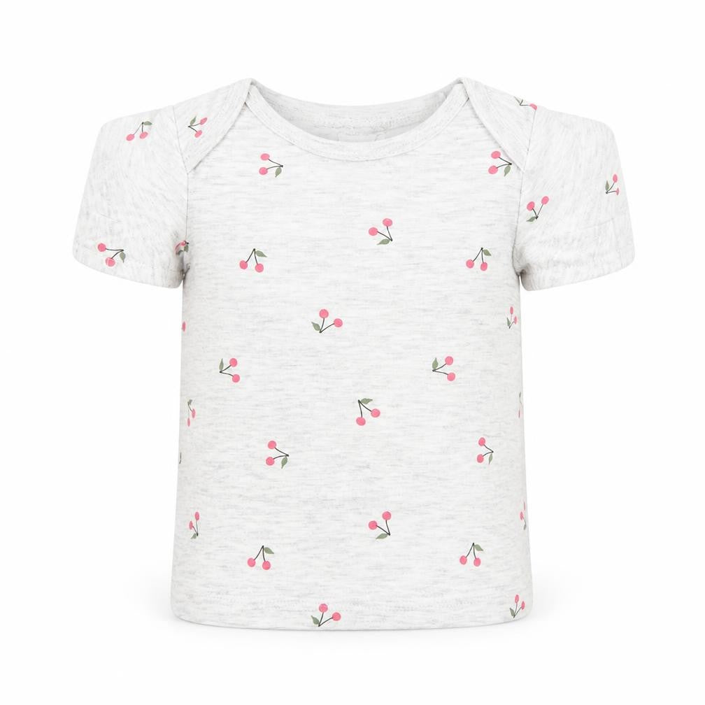 H&M Girls Grey Floral  Basic T-Shirt Size 3-6 Months