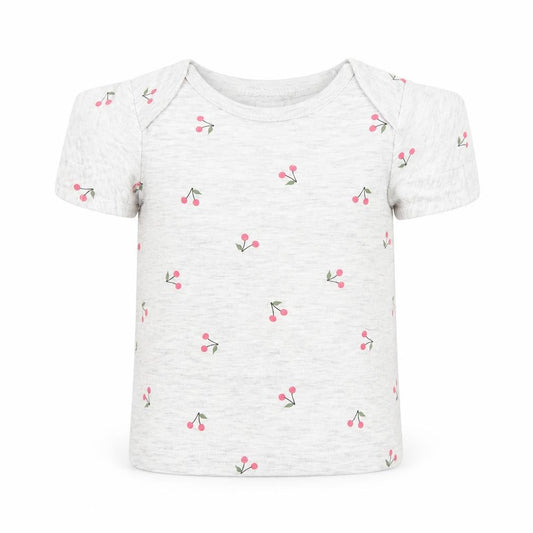 H&M Girls Grey Floral  Basic T-Shirt Size 3-6 Months
