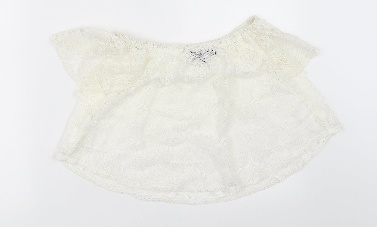 Missguided Womens Ivory   Basic Blouse Size 8