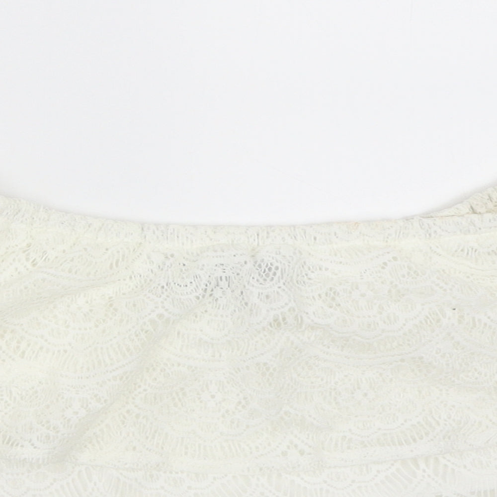 Missguided Womens Ivory   Basic Blouse Size 8