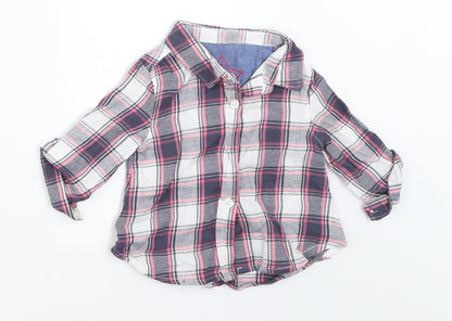 Additional front view of Primark girls’ grey check basic button-up, size 6-9, months