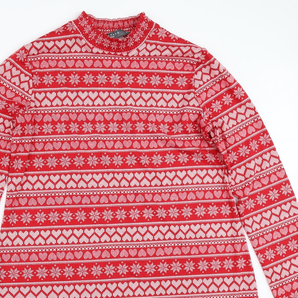 Matalan Womens Red Fair Isle  Trapeze & Swing  Size 10