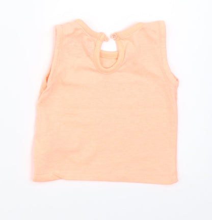 Back view of Early Days girls’ orange basic t-shirt, size 0-3, months