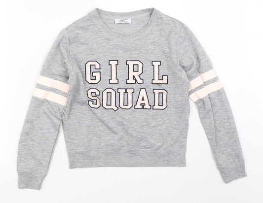 New Look Girls Grey   Pullover Sweatshirt Size S