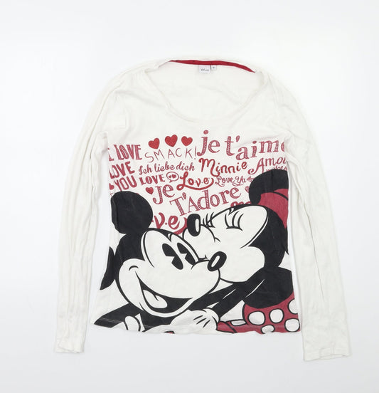 Disney Womens White    Pyjama Top Size M  - Mickey