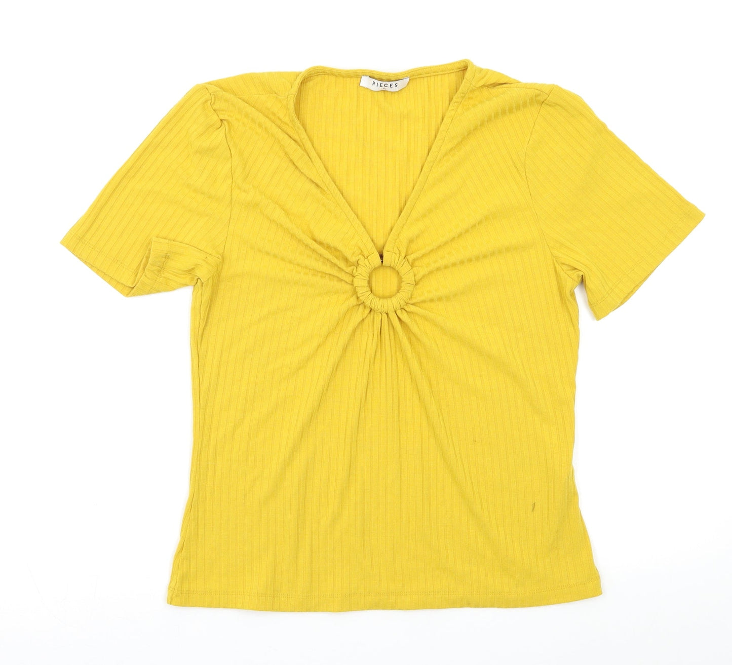 Pieces Womens Yellow   Basic Blouse Size XL