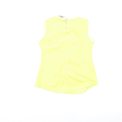 Back view of Preworn girls’ yellow floral basic blouse, size 2-3, years