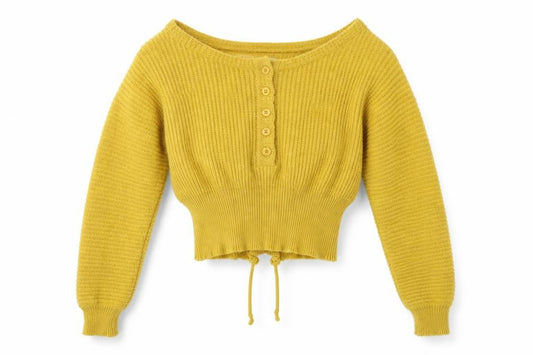 Candy Couture Womens Yellow   Henley Jumper Size S