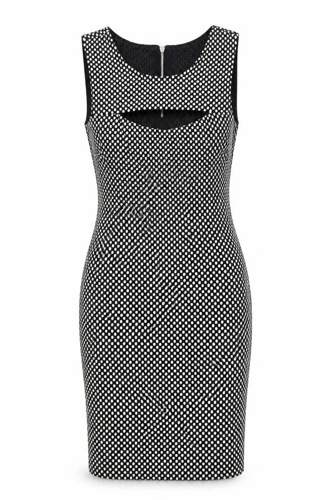 NEXT Womens Black Polka Dot  Bodycon  Size 10