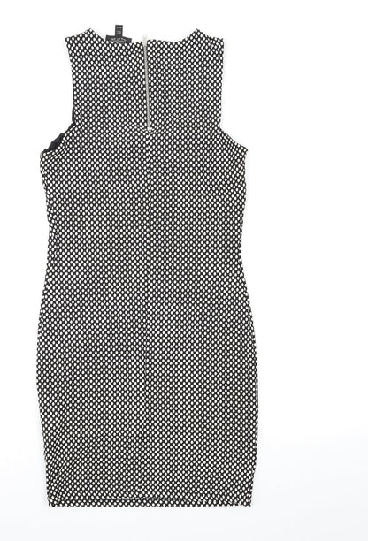 Next Womens Black Polka Dot  Bodycon  Size 10