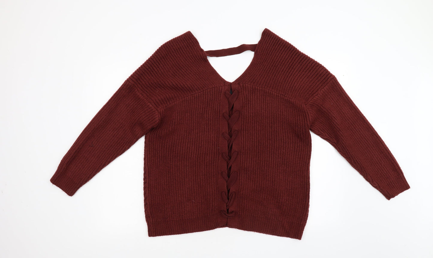 New Look Womens Orange  Knit Pullover Jumper Size M