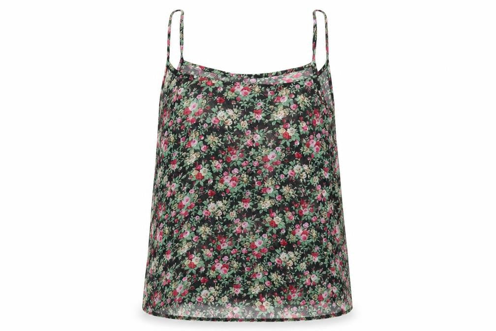 New Look Womens Black Floral  Basic Tank Size 10