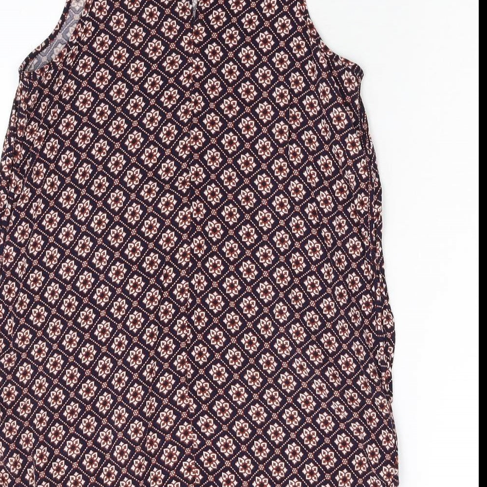 Papaya Womens Blue Geometric  Basic Blouse Size 10