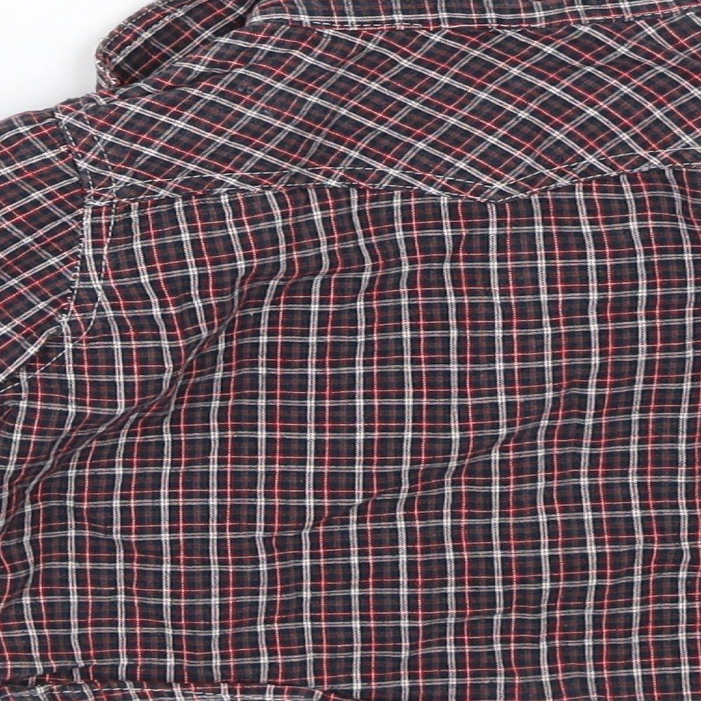 George Baby Black Plaid  Basic Button-Up Size 6-9 Months