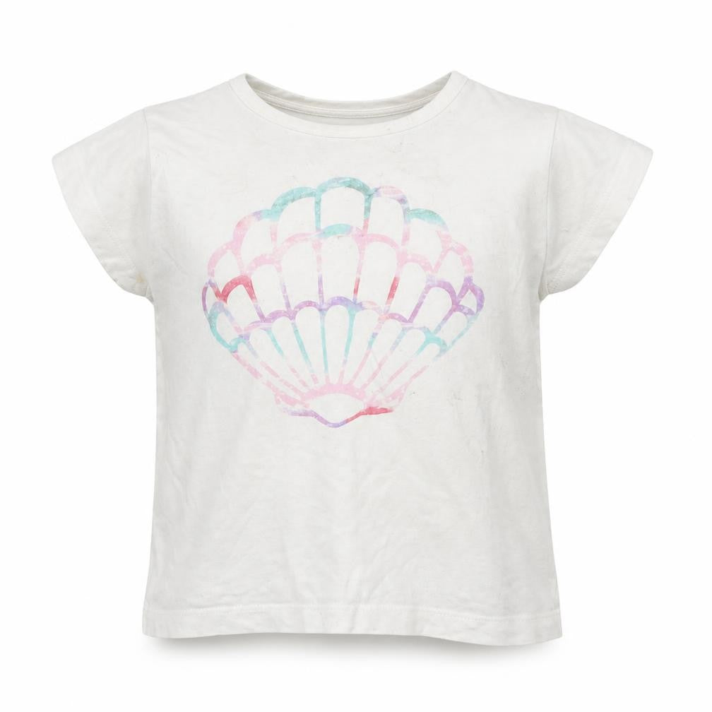 Primark Girls White   Basic T-Shirt Size 3-4 Years  - Seashell
